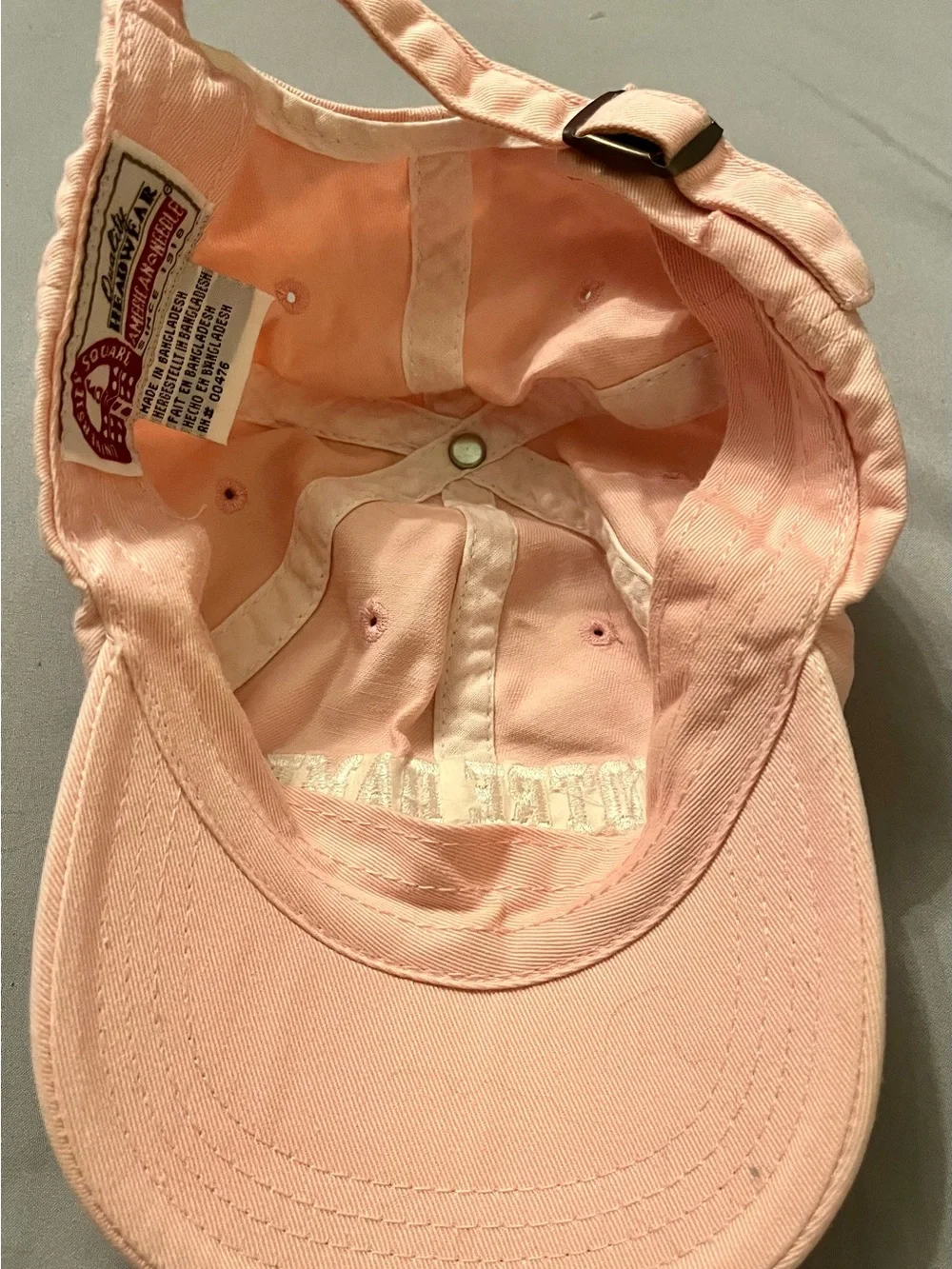 Youth Notre Dame Embroidered Baseball Cap - Light Pink